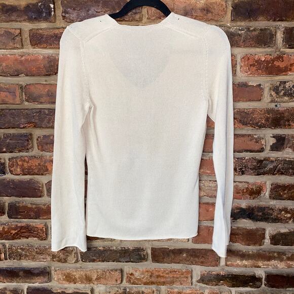 Ann Taylor Vintage Silk Beige Knit V-Neck Lightweight Sweater Women's Size XS - Picture 5 of 5